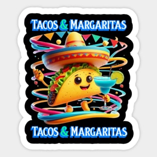 Festive Fiesta Flavors tacos and margaritas Sticker